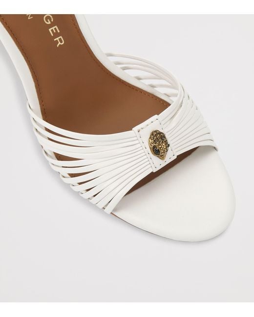 Kurt Geiger White Leather Embellished Heeled Sandals