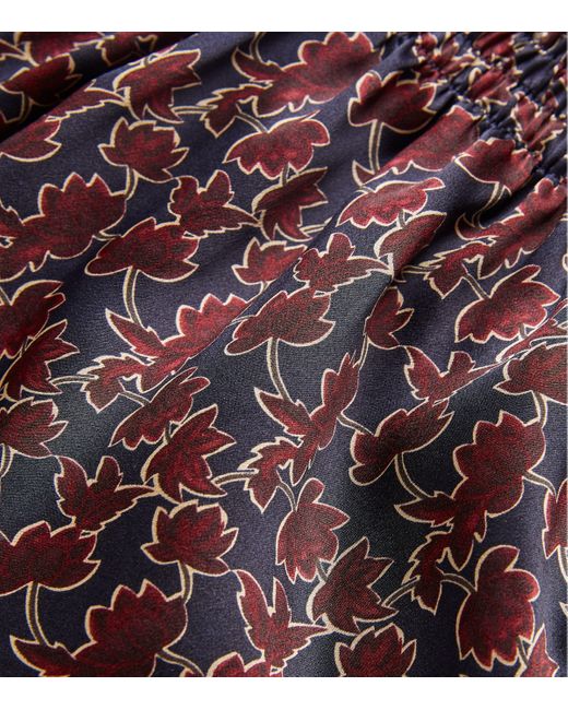 Zimmerli of Switzerland Purple Silk Leaf Print Boxer Shorts for men