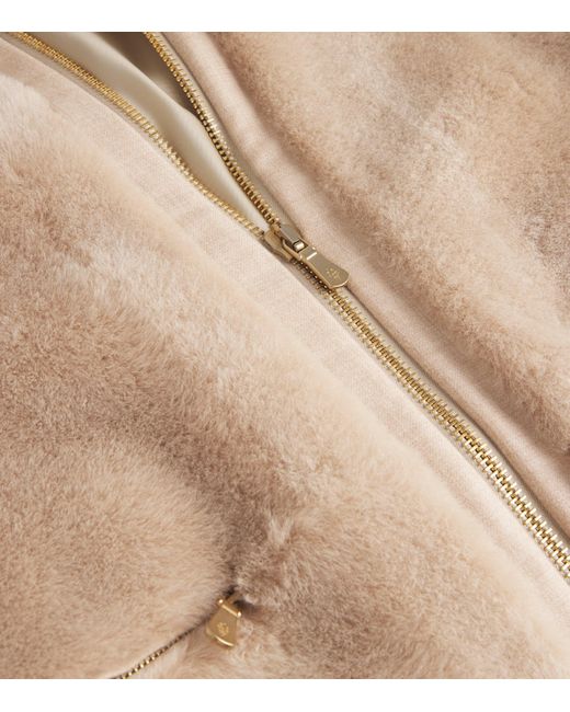 Eleventy Natural Shearling High-Neck Jacket