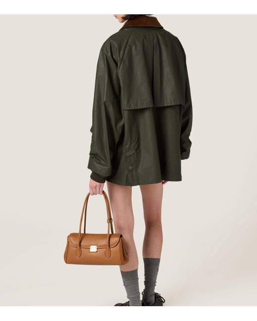 Miu Miu Black Coated Cotton Caban Jacket