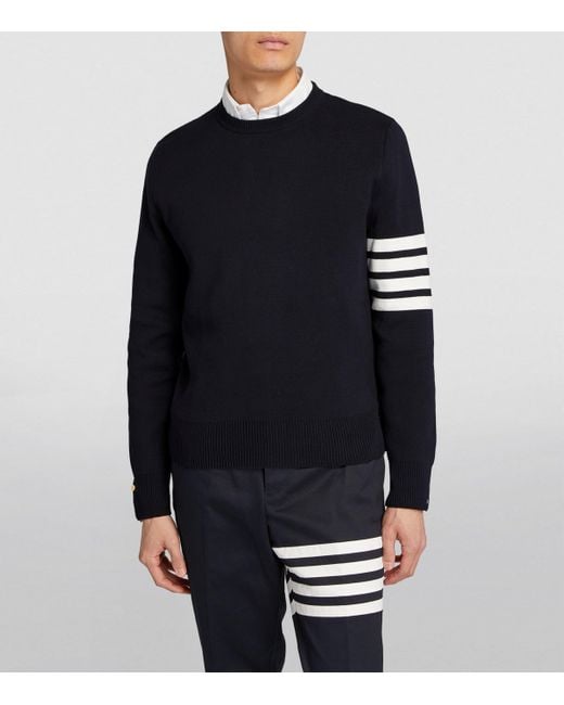 Thom Browne Blue 4-Bar Stripe Sweater for men