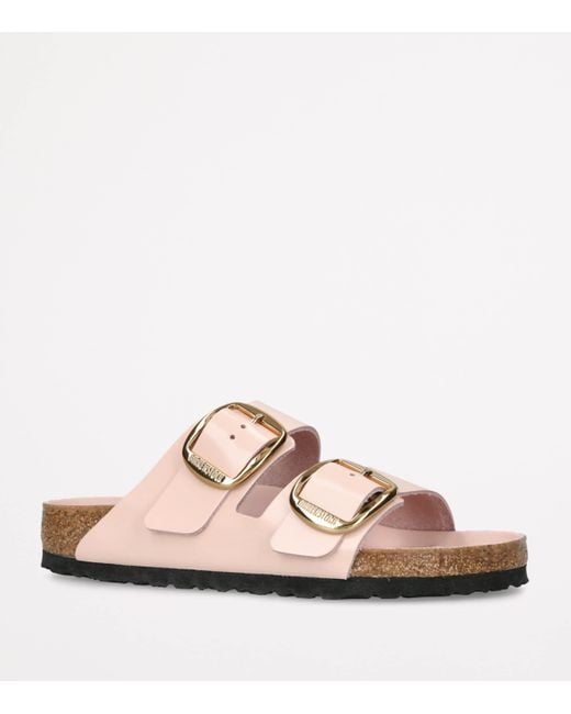 Birkenstock Pink Leather Arizona Big Buckle Sandals