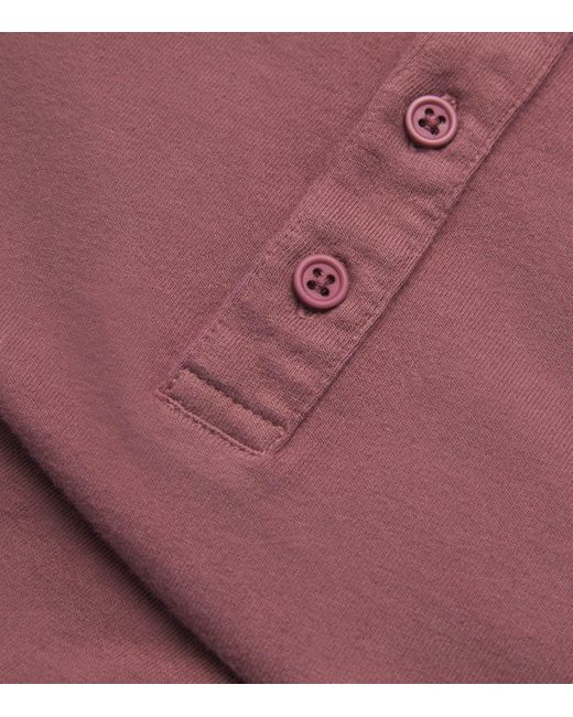 Vince Purple Cotton Henley Top for men
