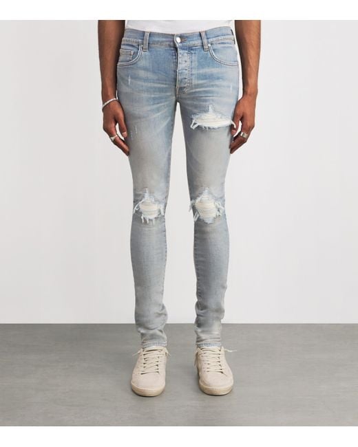 Amiri Blue Suede Straight Mx1 Jeans for men