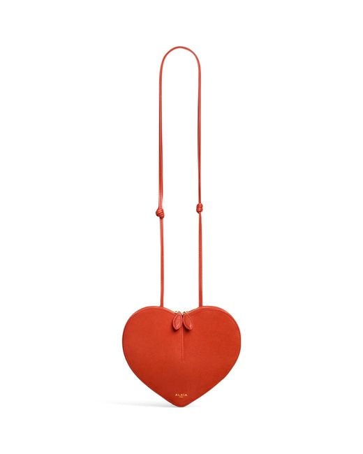 Alaïa Red Mini Suede Le Coeur Shoulder Bag
