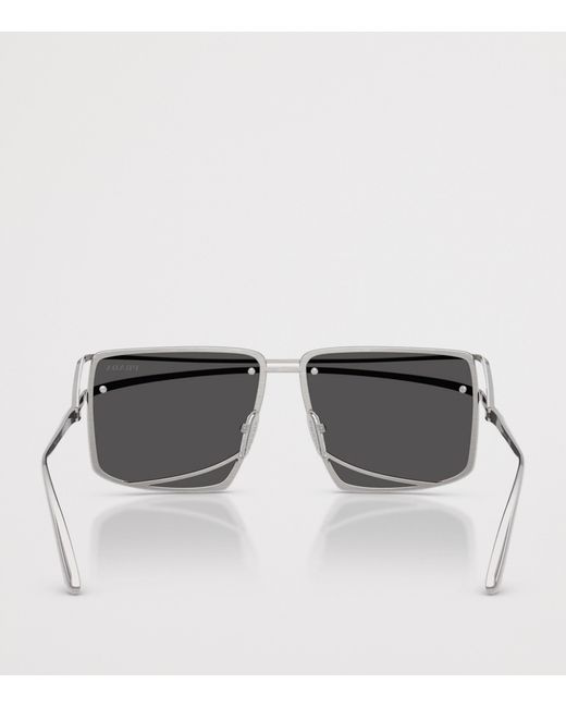 Prada Gray Metal Runway Sunglasses for men