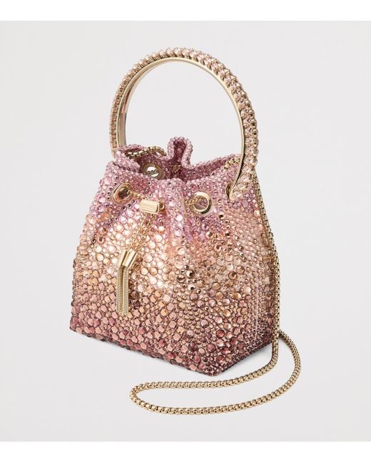 Jimmy Choo Pink Embellished Bon Bon Top-Handle Bag