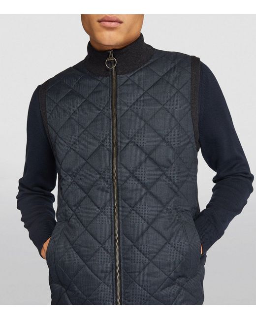 Barbour Blue Quilted Cresswell Gilet for men