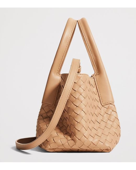 Bottega Veneta Brown Small Leather Intrecciato Pinacoteca Tote Bag