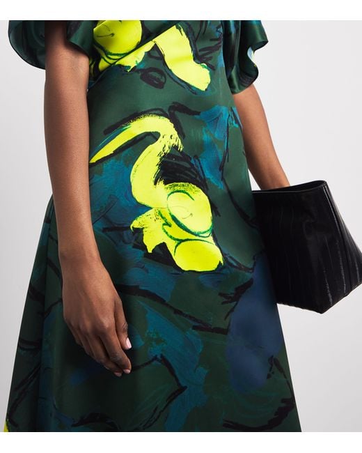Roksanda Green Printed Sadee Midi Dress
