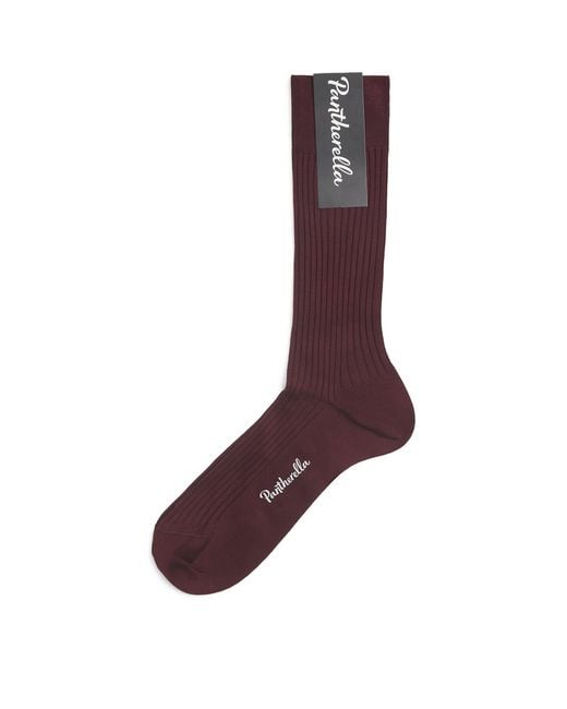 Pantherella Brown Ribbed Danvers Socks for men