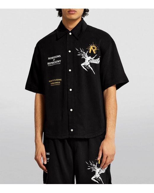 Represent Black Icarus Printed Shirt for men