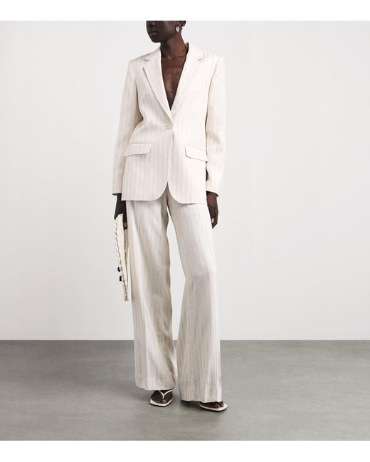 Sandro White Sequinned Stripe Blazer