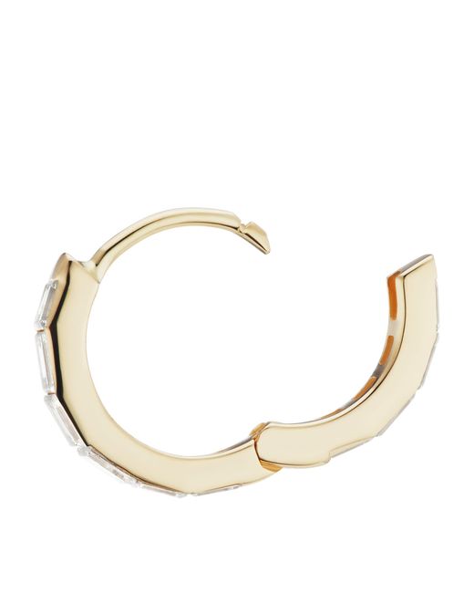 Maria Tash Metallic Invisible Set Baguette Diamond Eternity Hoop Earring