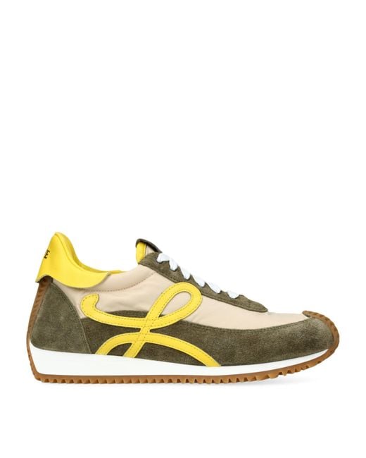 Loewe Yellow Suede Flow Runner Sneakers