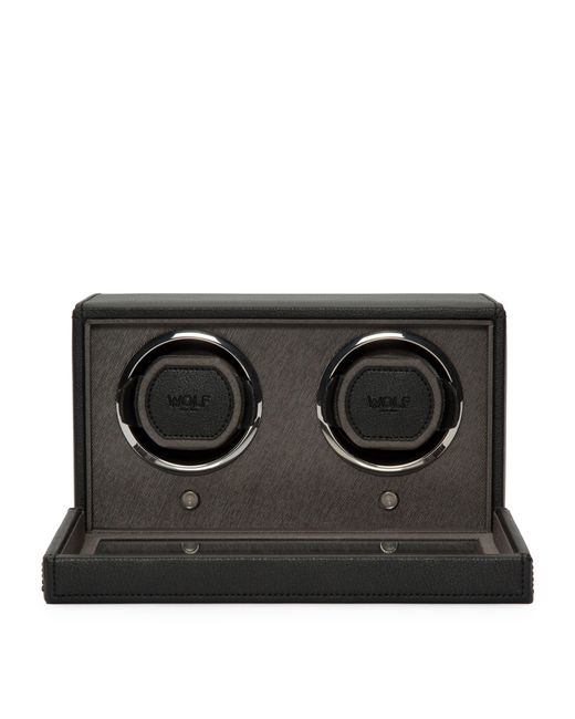 Wolf Black Cub Double Watch Winder With Cover