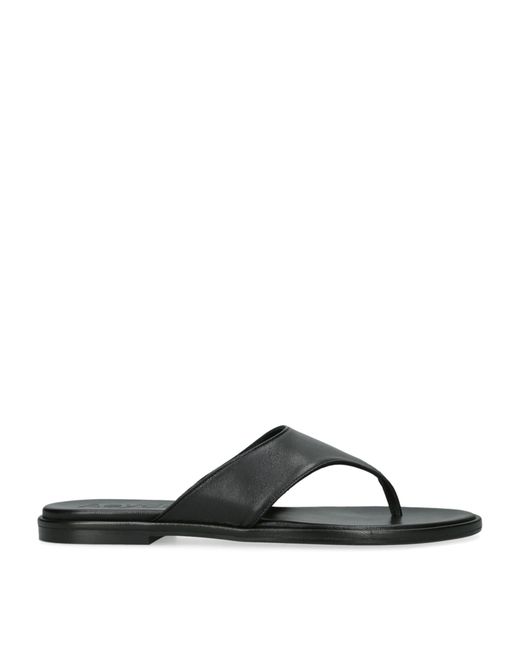 Aeyde Black Leather Amaya Flip Flops