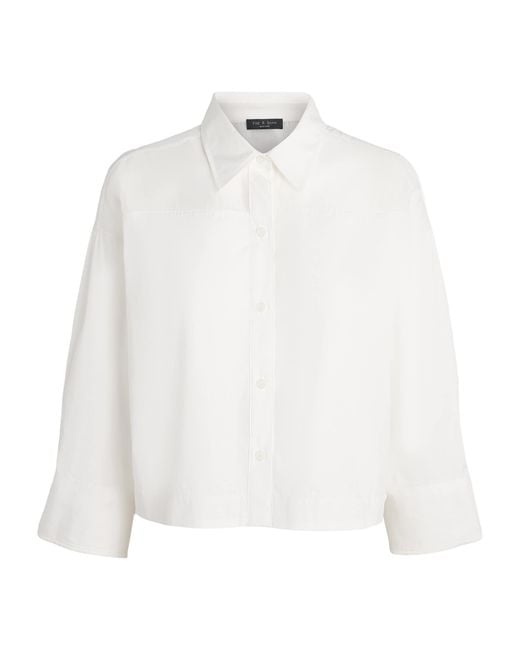 Rag & Bone White Poplin-Organza Elly Shirt