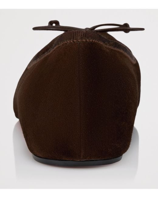 Christian Louboutin Brown Cassia Nodo Suede Ballet Flats
