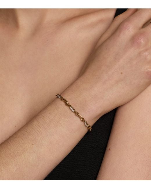 Astrid & Miyu Metallic Pavé Chain Link Bracelet