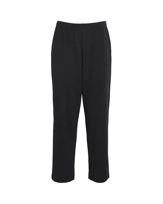 Leset Black Cotton Straight Trousers