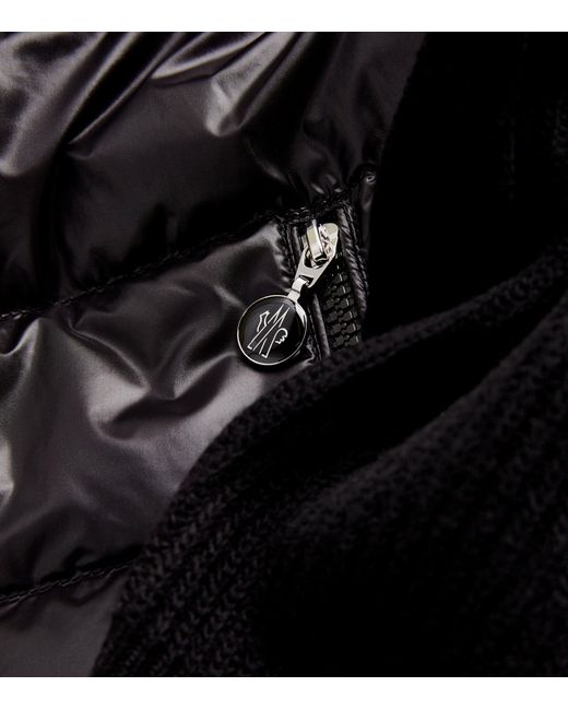 Moncler Black Wool Down-filled Cardigan