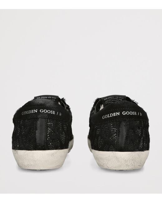 Golden Goose Deluxe Brand Black Embellished-Leather Super-Star Sneakers for men