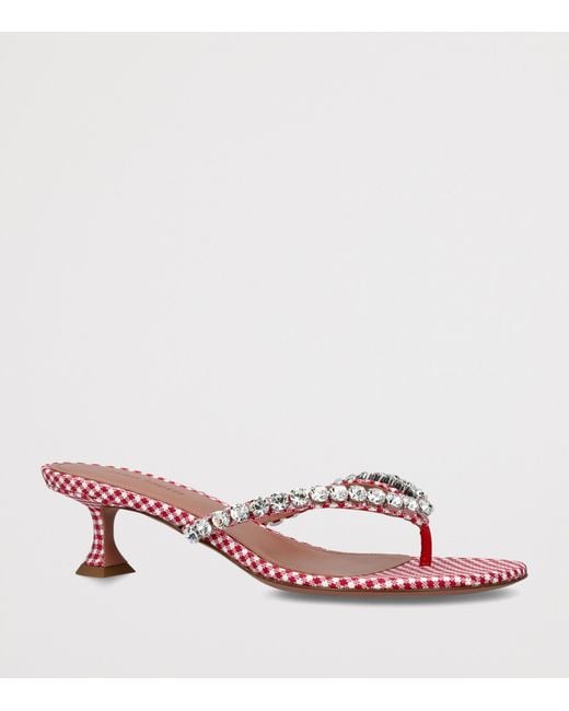 AMINA MUADDI Pink Embellished Gigi Thong Sandals 45