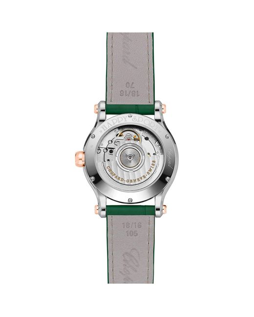 Chopard Green Rose Gold And Diamond Happy Sport Watch 36mm