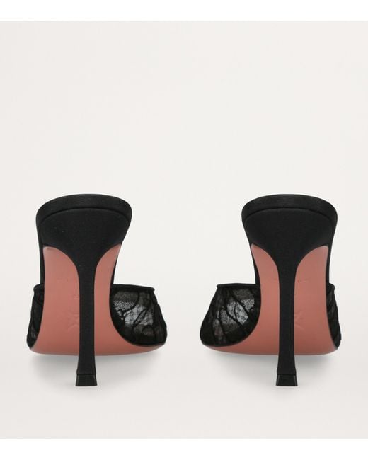 AMINA MUADDI Black Lace Alexa Heeled Mules 95