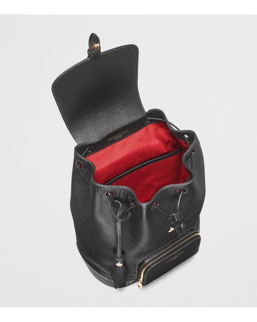 Aspinal Black Small Leather Hudson Backpack