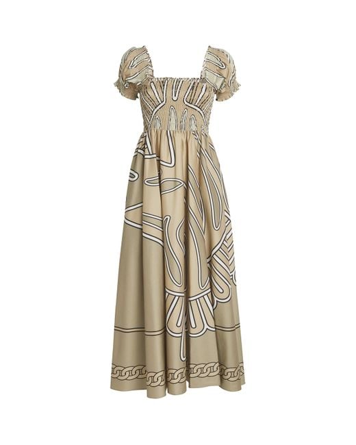 knee length dresses for ladies Tory Burch Homage Long Sleeve Midi Dress Multicolor Floral Print Silk   Celebrity Owned