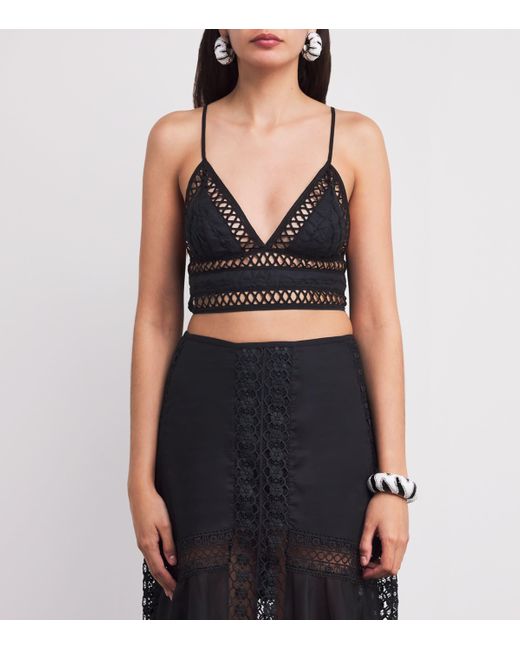 Charo Ruiz Black Netted Bralette Top