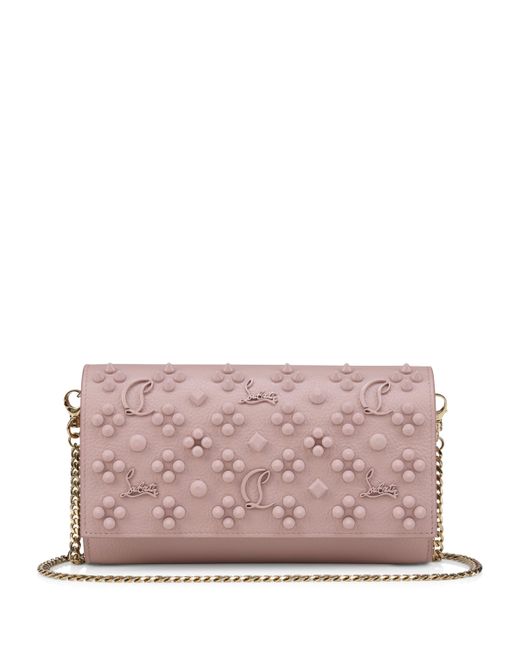 Christian Louboutin Pink Paloma Calfskin Chain Wallet
