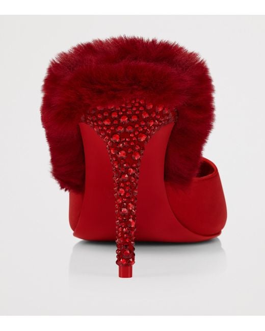 Christian Louboutin Red Km Embellished Heeled Mules 85