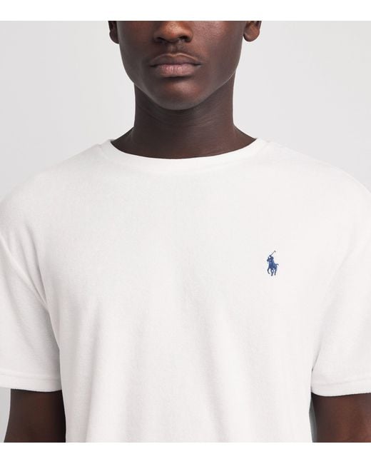 Polo Ralph Lauren White Cotton-Blend Terry Cloth T-Shirt for men
