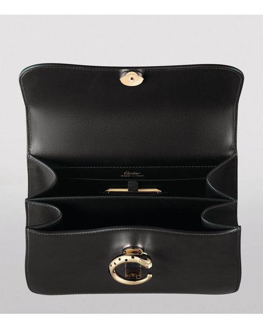 Cartier Black Leather Panthère De Top-Handle Bag