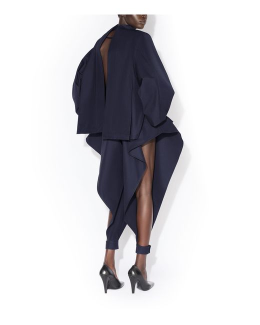 Alaïa Blue Cotton-Satin Reverse Jacket