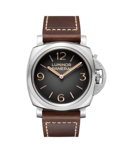 Panerai Metallic Stainless Steel Luminor Tre Giorni Watch for men