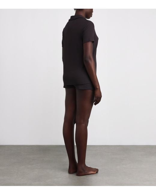 Skims Black Soft Lounge Short Pyjama Set