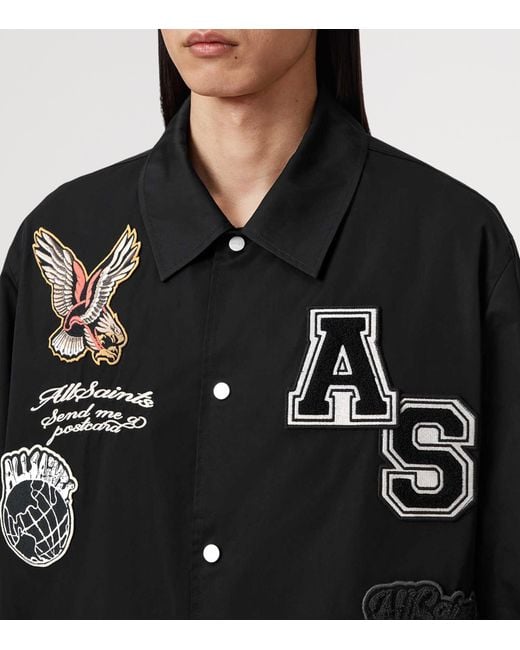 AllSaints Black Soundman Coach Jacket for men