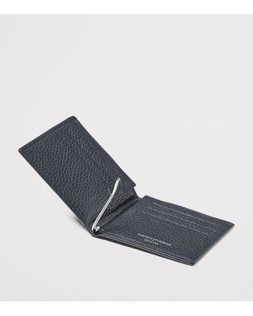 Aspinal Gray Leather Classic Bifold Wallet for men