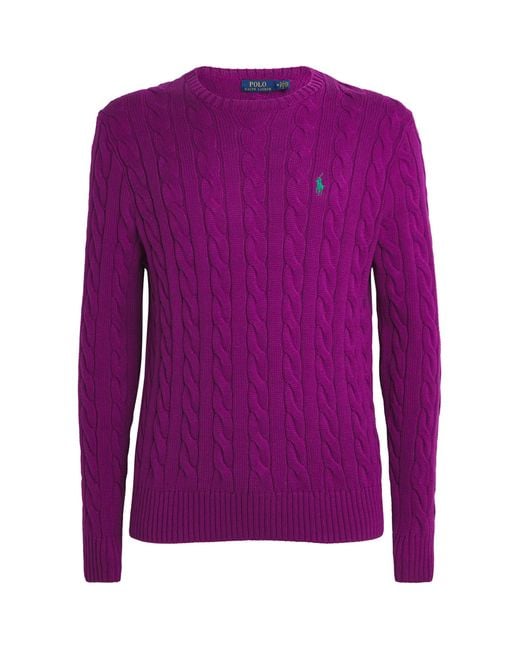 Polo Ralph Lauren Purple Cotton Cable-Knit Sweater for men