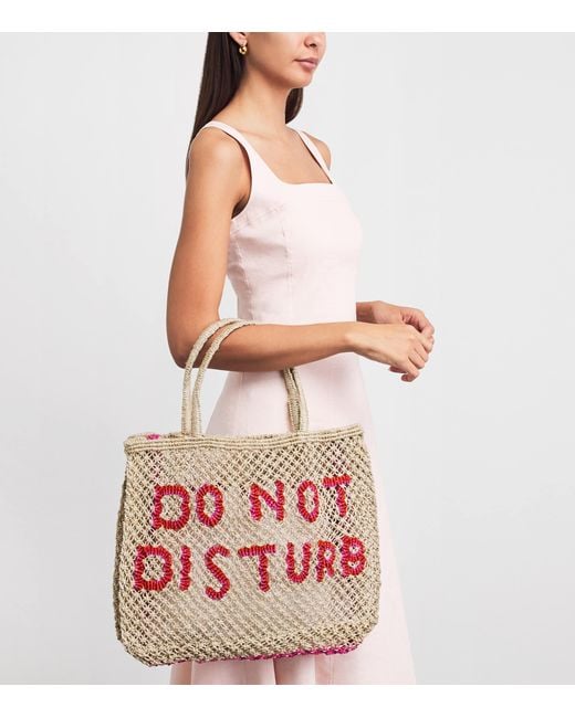 The Jacksons Red Jute Do Not Disturb Tote Bag