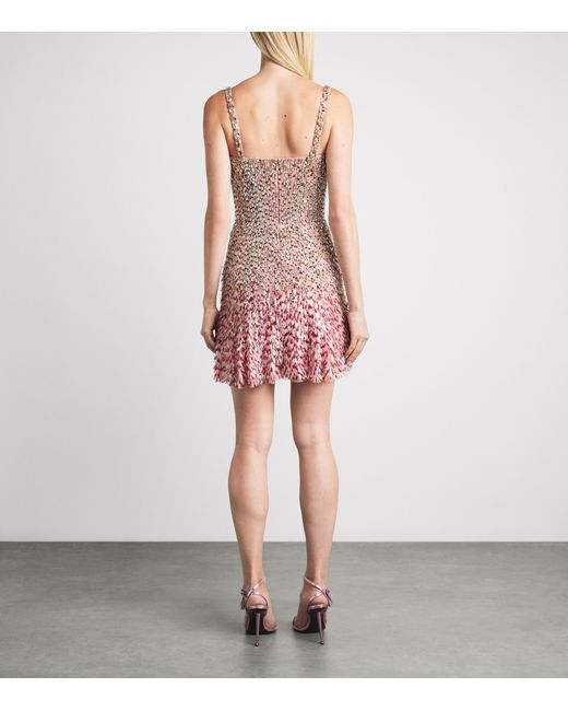 Jenny Packham Red Embellished Nima Mini Dress
