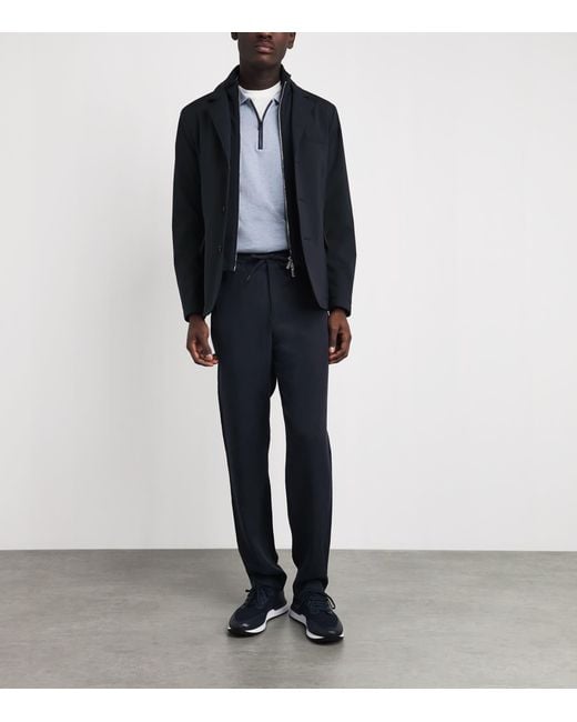 Moorer Blue Layered Borromeo Coat for men