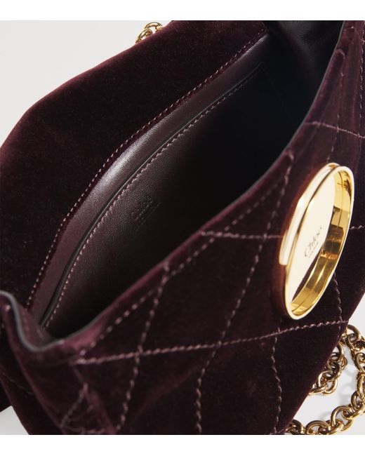 Chloé White Small Velvet Heritage Shoulder Bag
