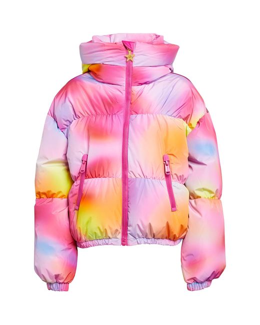 Goldbergh Pink Lumina Abstract-pattern Recycled-polyester-down Jacket