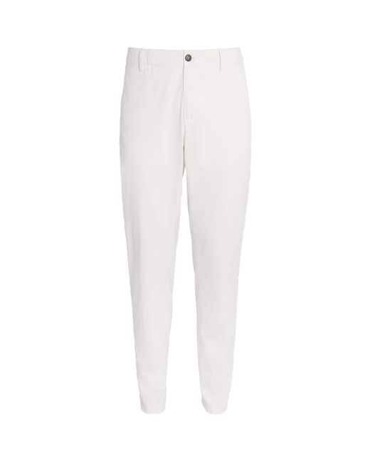 Eleventy White Cotton-Silk Chinos for men