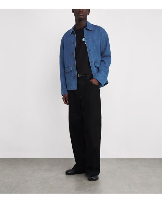 Commas Blue Cotton-Hemp Chore Denim Jacket for men